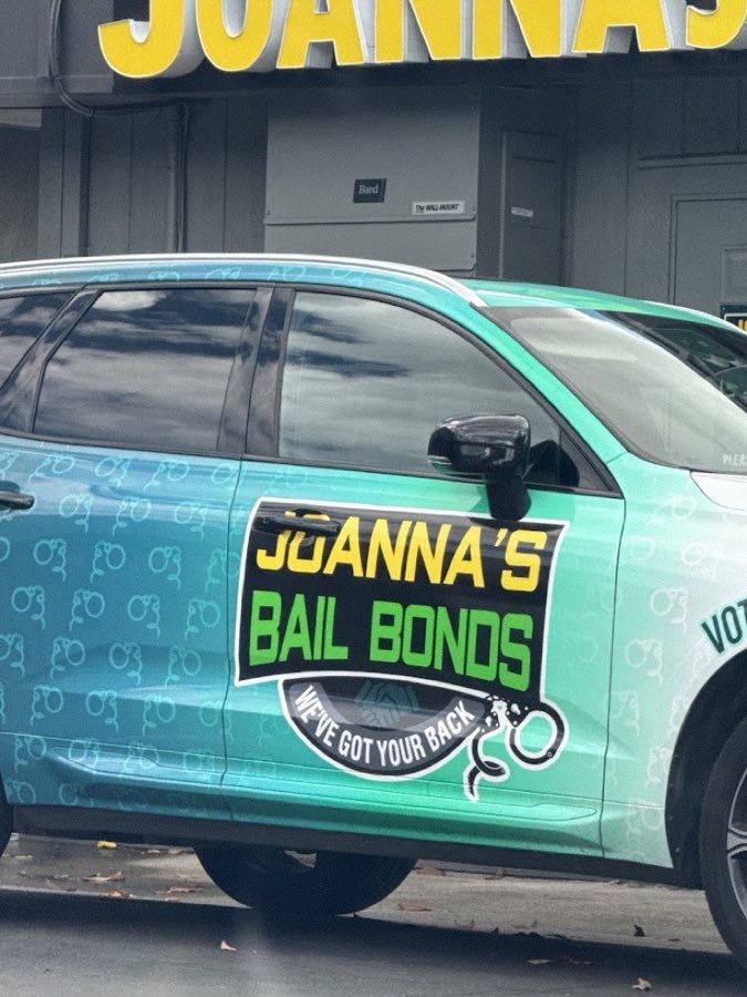 Joanna's Bail Bonds wrapped vehicle — We've got your back